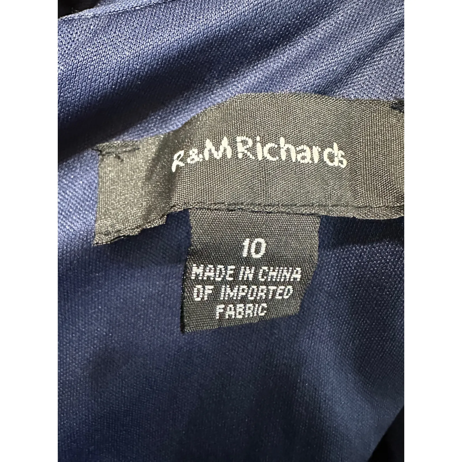 R&M Richards Navy‎ Blue Halter Top Rhinestone Embellished Size 10 - Image 6