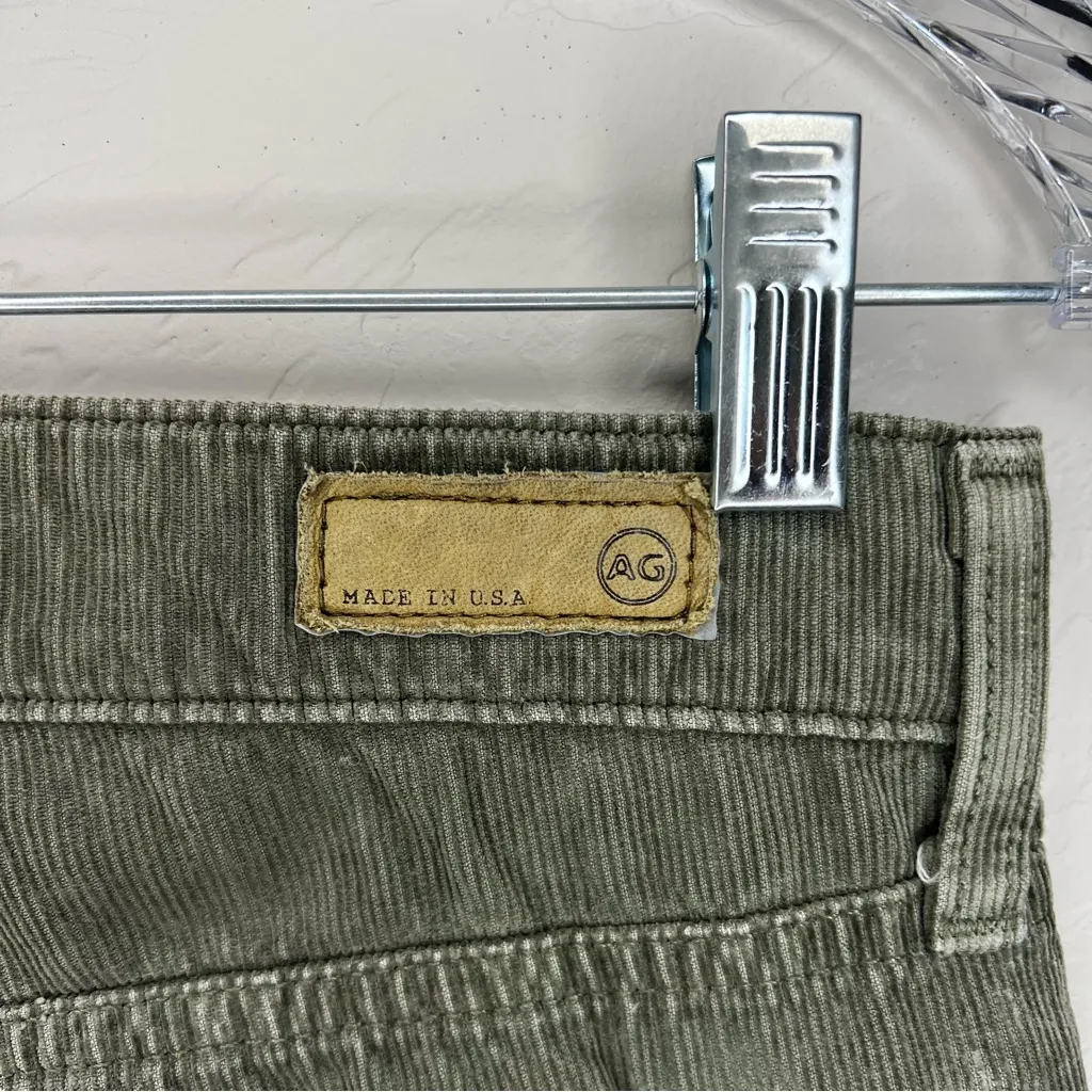 AG Forest Green The Piper Crop Slouch Slim Micro Corduroy Pants‎ - Image 8