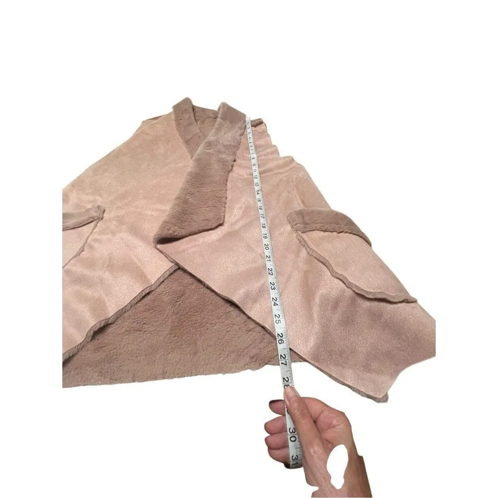 Love Of Fashion Faux Fur/Faux Suede Open Vest One Size Beige NWT Tan - Image 5