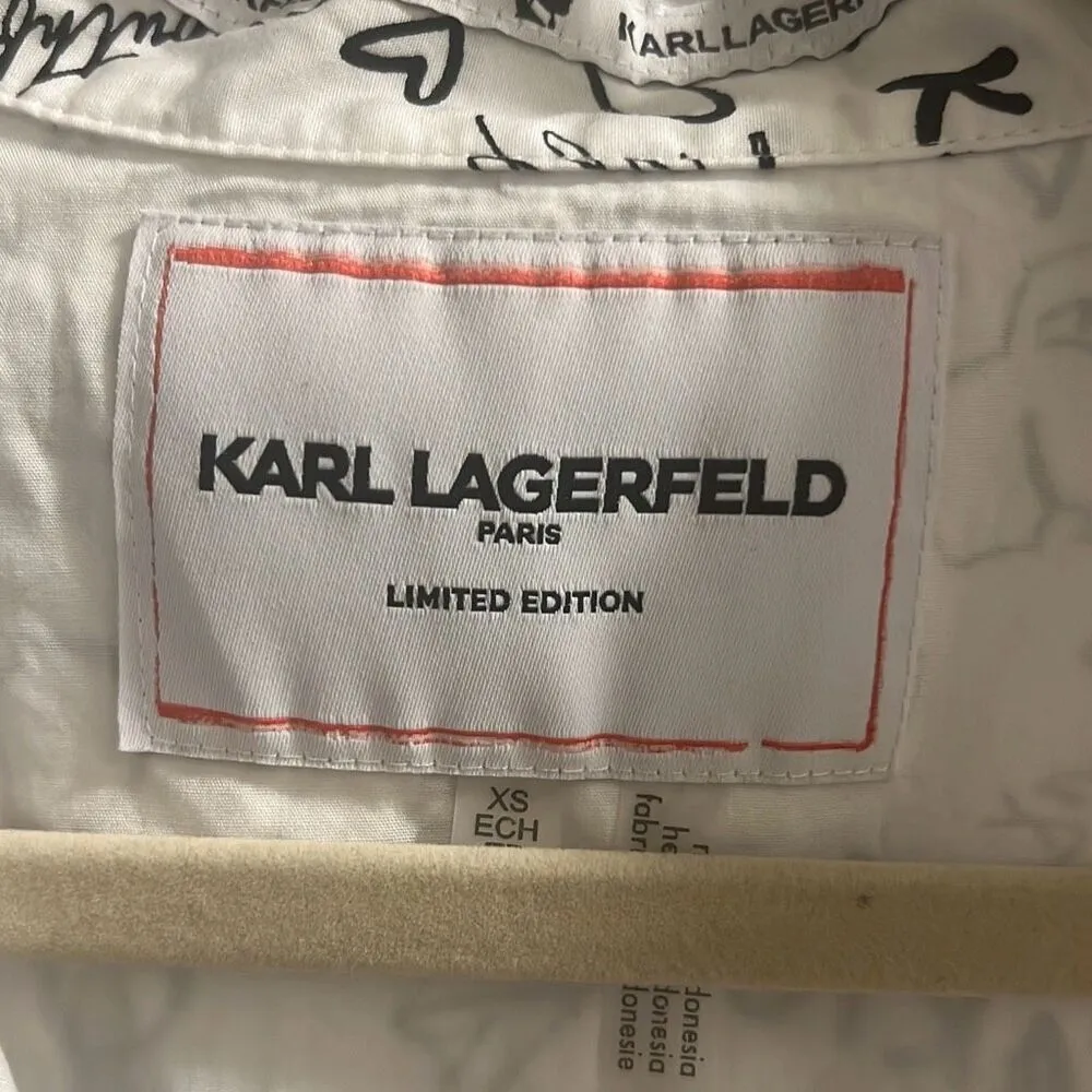 ✨KARL LAGERFELD PARIS Cotton Printed Sz XS Shirt✨ - Image 8
