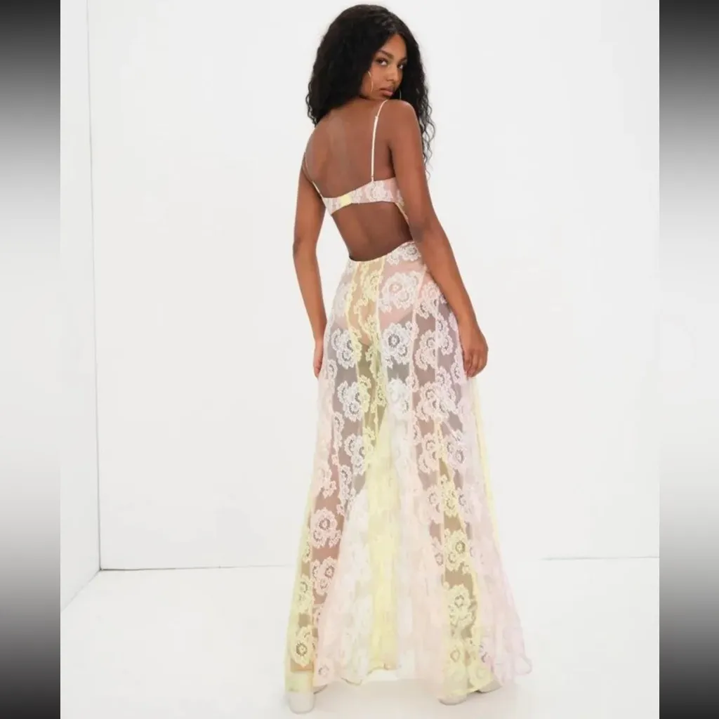 For Love & Lemons Lace Maxi Blossom Maxi Dress Pastel NWT Small and XL BNWT - Image 3