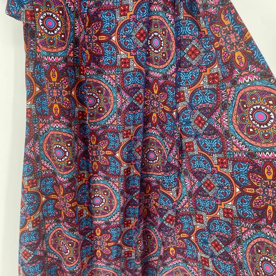 Judith March Colorful Print Open Duster Cardigan size S Festival Boho Retro - Image 5