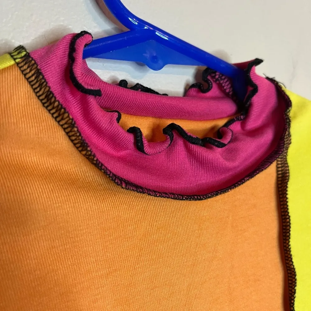 SweatyRocks Women's Color Block Ribbed Knit Slim Fitted Long Sleeve Crop… - Image 3