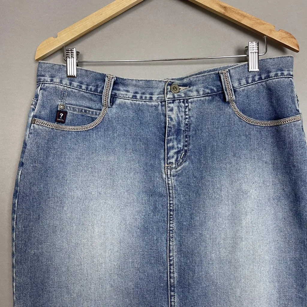 Vintage Y2K Guess Denim Skirt Medium Wash Women Jean‎ Mini Cotton Classic Blue - Image 4