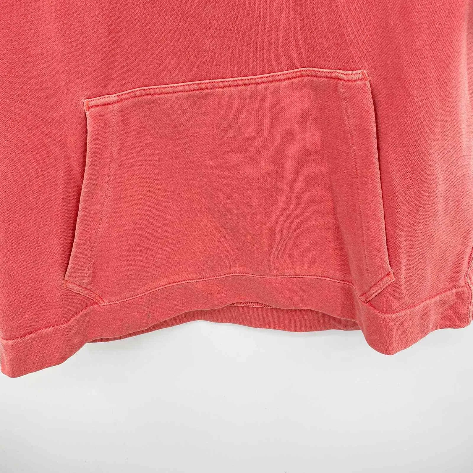 Nike Hoodie Sweatshirt Womens Large Coral Pink cotton polyester Hood Pocket LOGO - Image 4
