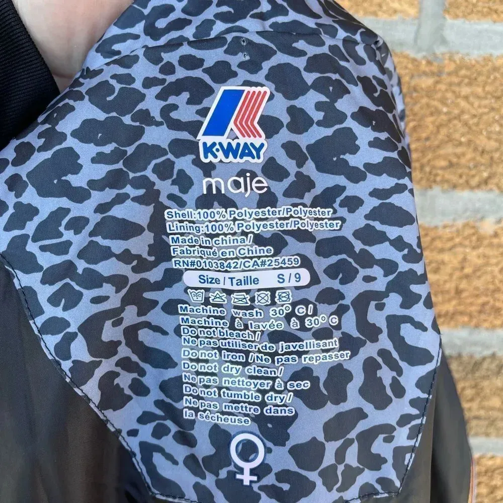 K-Way x Maje Limited Leopard Print Jacket small - Image 9