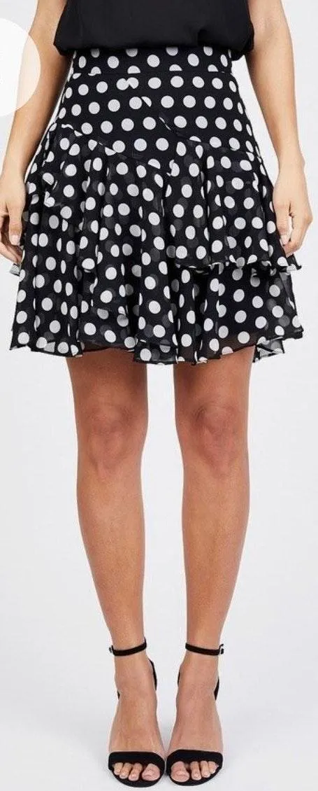 Polka Dot Ruffle Mini Skirt - Image 2