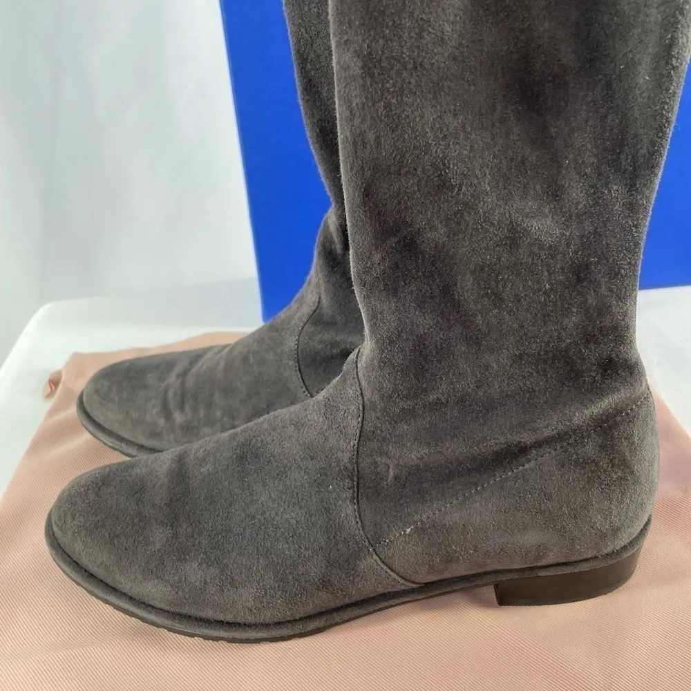 Stuart Weitzman Lowland Suede Over-the-Knee Boots in‎ Grey Size 7.5 - Image 9