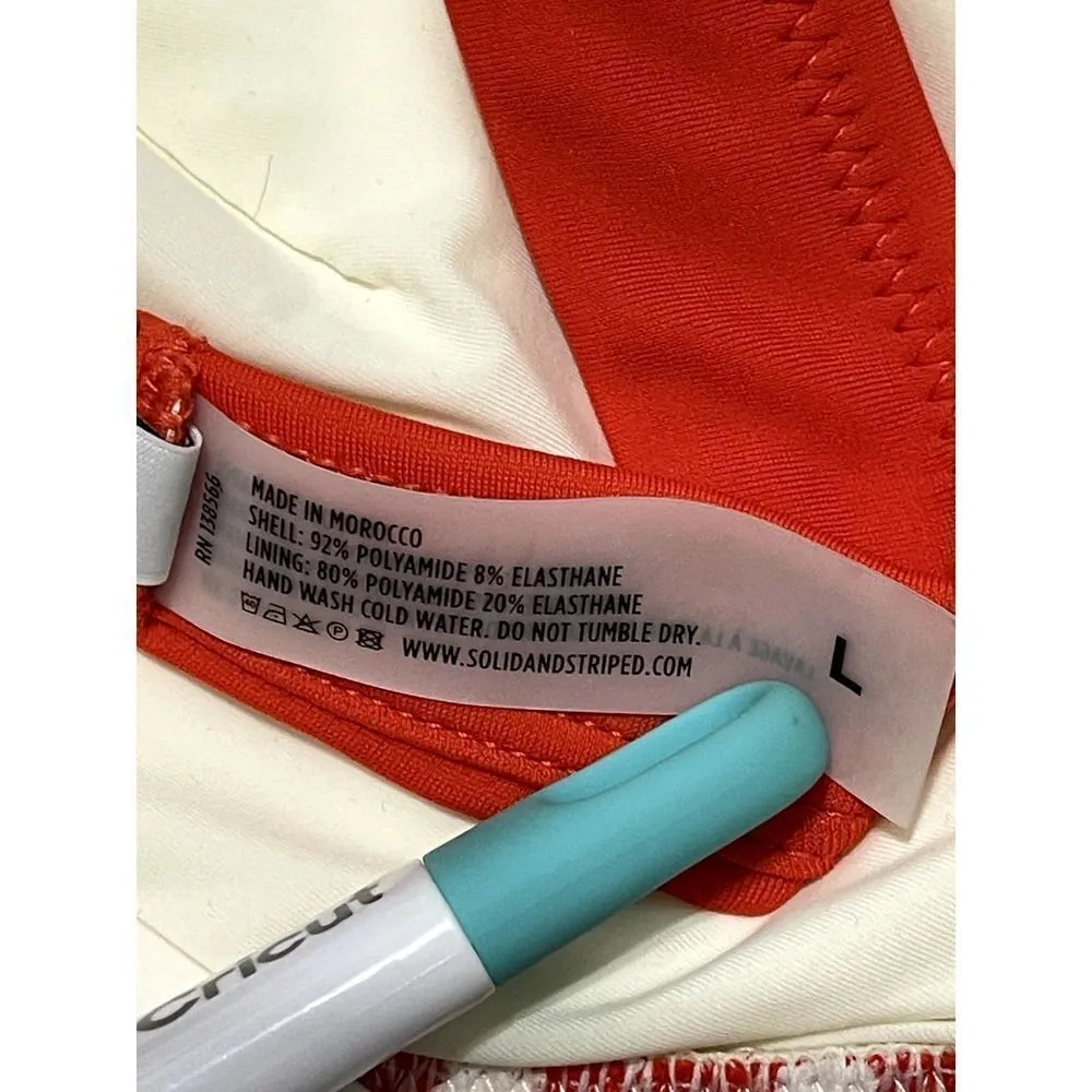 Solid & Striped The Morgan Scoop Neck Bikini Top In Lipstick Red Gingham Large Red - Image 8