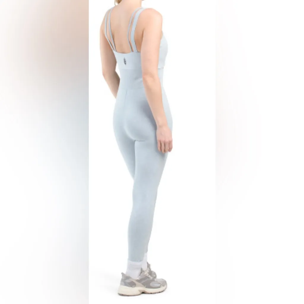 Free People Movement Good Karma Cut Out Sky Blue Jumpsuit Size M/L Size M - Image 2