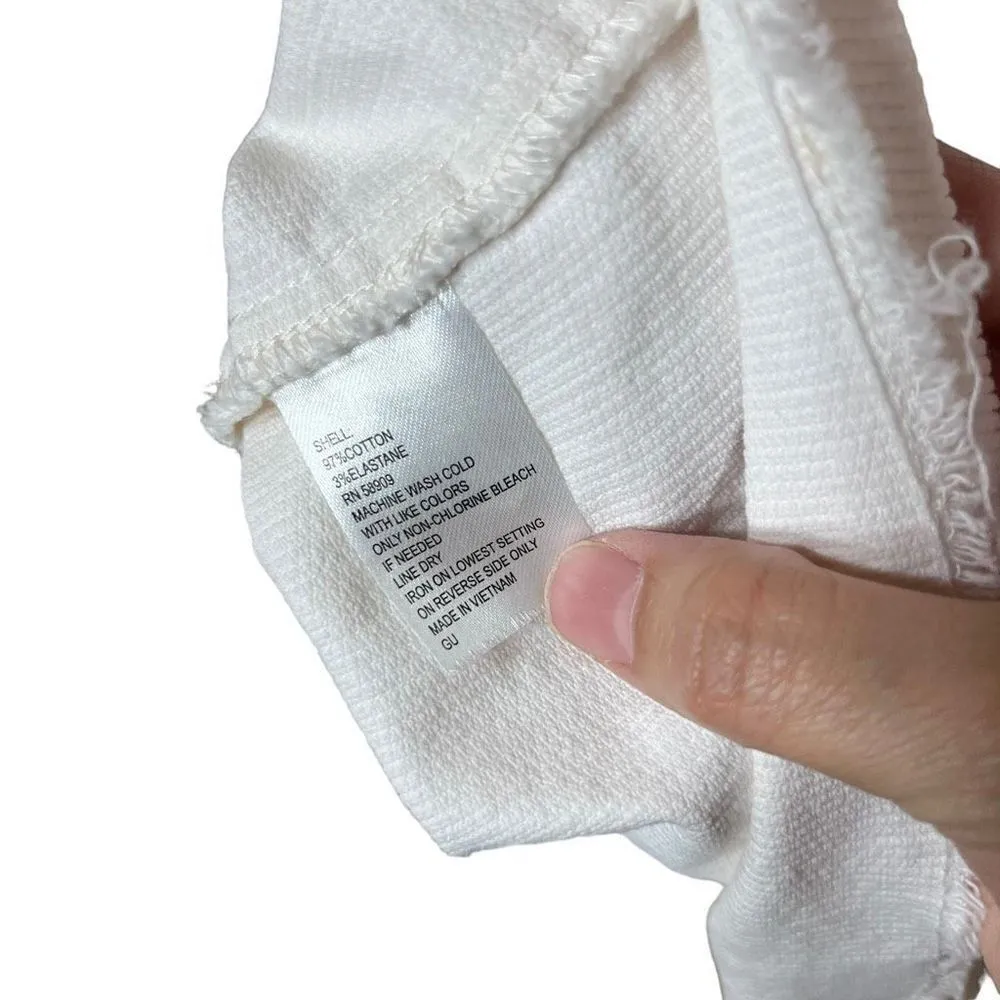 Gianni Bini white Corduroy Button Down Shirt Jacket Size Large - Image 11