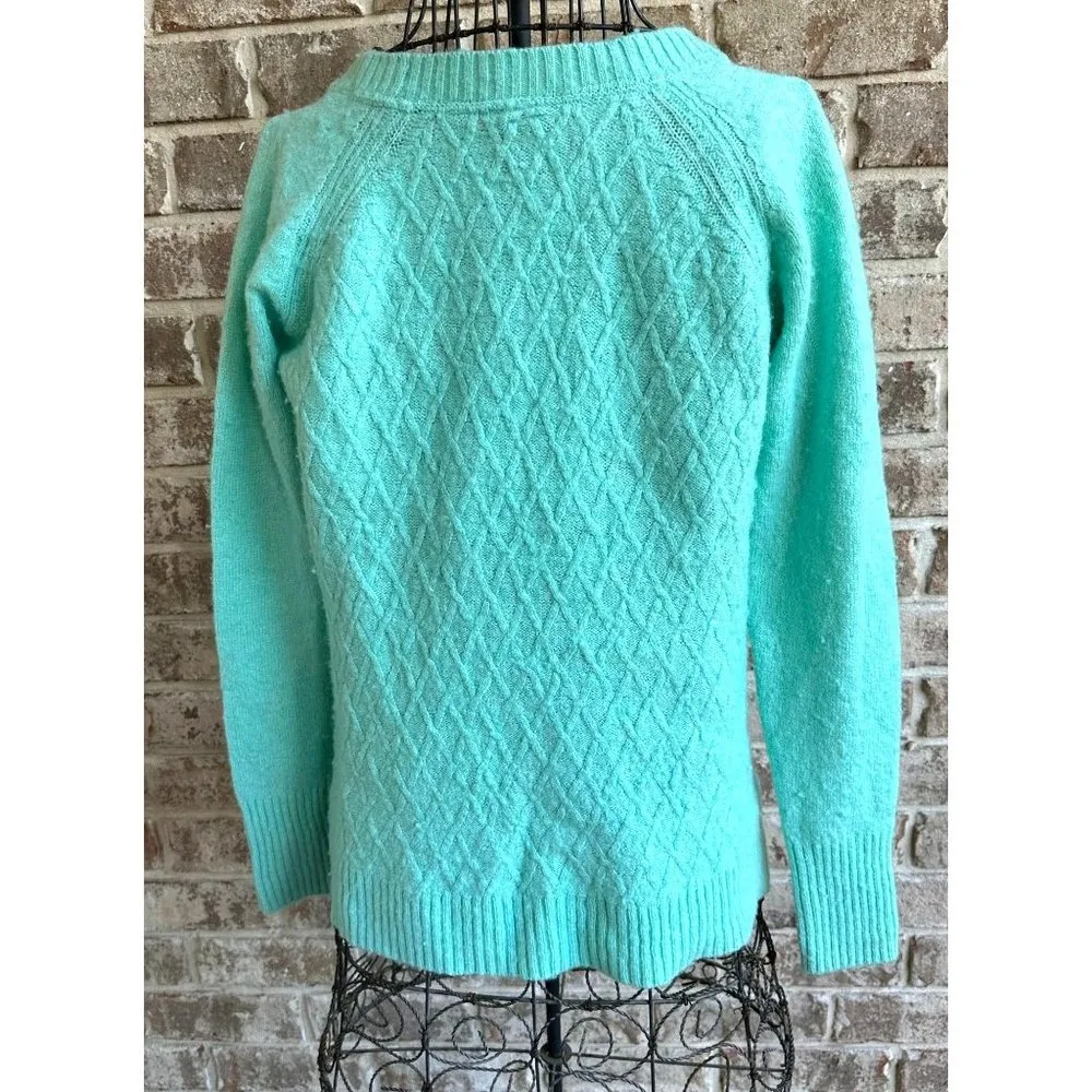 Vintage JC Penney Sweater Large JCP Pullover Nylon Rayon Wool Aquamarine… Size undefined - Image 8