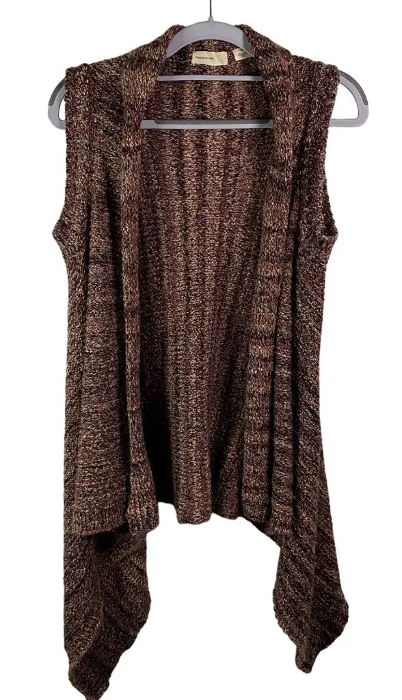 Anthropologie Sleeping on Snow Vest Womens Small bohemian knit asymetrical - Image 1