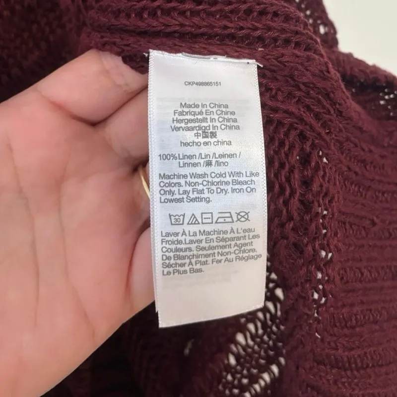 NWT Madewell Linen Sweater Tank In Mulberry Wine Size XL - Image 6