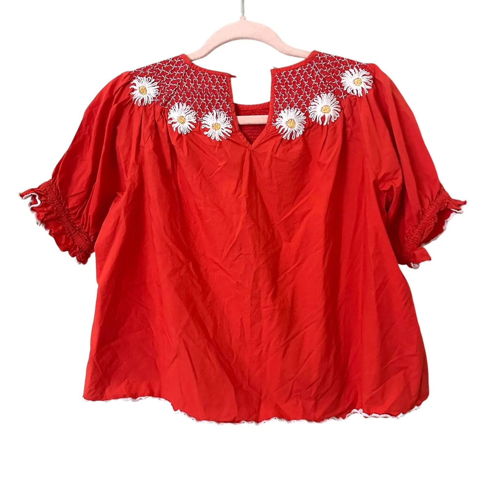 SAYLOR Zuzu‎ Daisy Floral Top Red Medium - Image 3