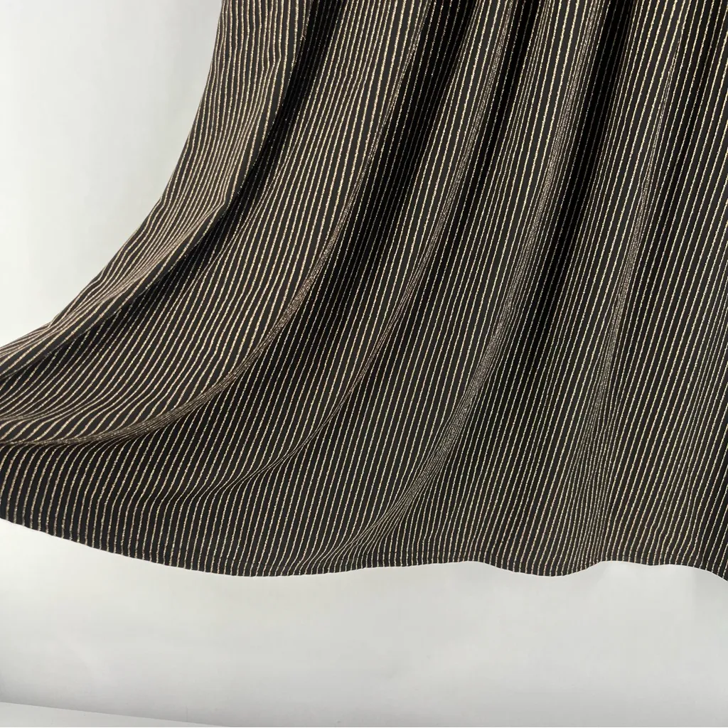 Ashley Stewart Size 26/28 Stretch Textured Metallic Gold Lurex Striped Dress‎ - Image 10