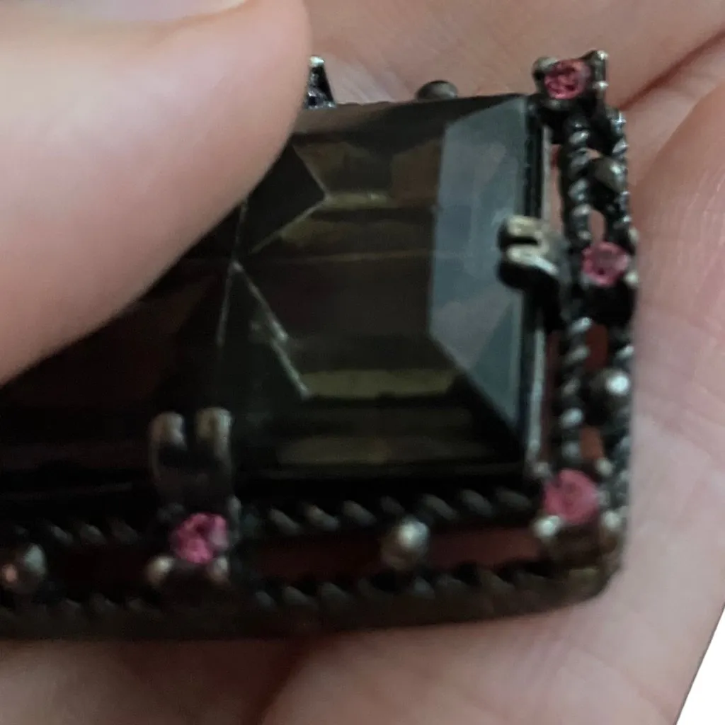 Vintage 50s Signed Sarah Coventry Midnight Magic Black Smoky Stone Clip Earrings - Image 9