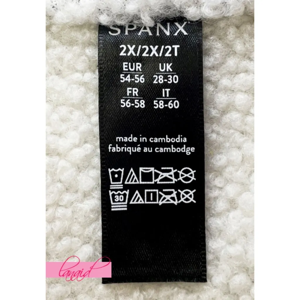 Spanx Fleece Faux Leather Long Wrap Jacket Very Black Snow Moto Sherpa Edgy Coat - Image 9