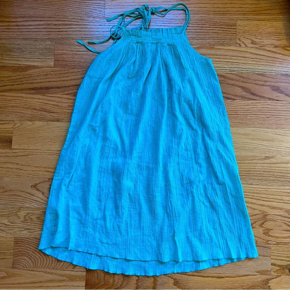 sea green and gold threaded top size small - Image 2