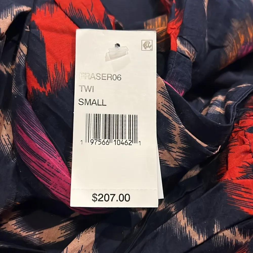 Velvet by Graham & Spencer Fraser Printed Silk Cotton Voile Top in Twilight $207 Black - Image 7