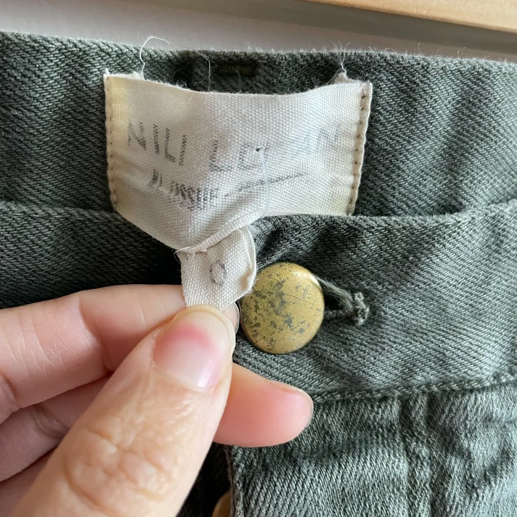 Nili Lotan Straight Leg Jeans Raw Hem Distressed Button Fly 0 USA Y2K Relaxed - Image 2