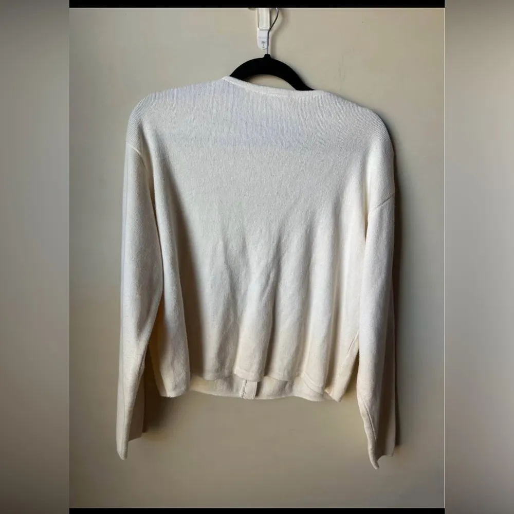 Vintage First Issue Women’s Fine Knit 100% Cotton Cardigan Gold Buttons Sz Med - Image 3