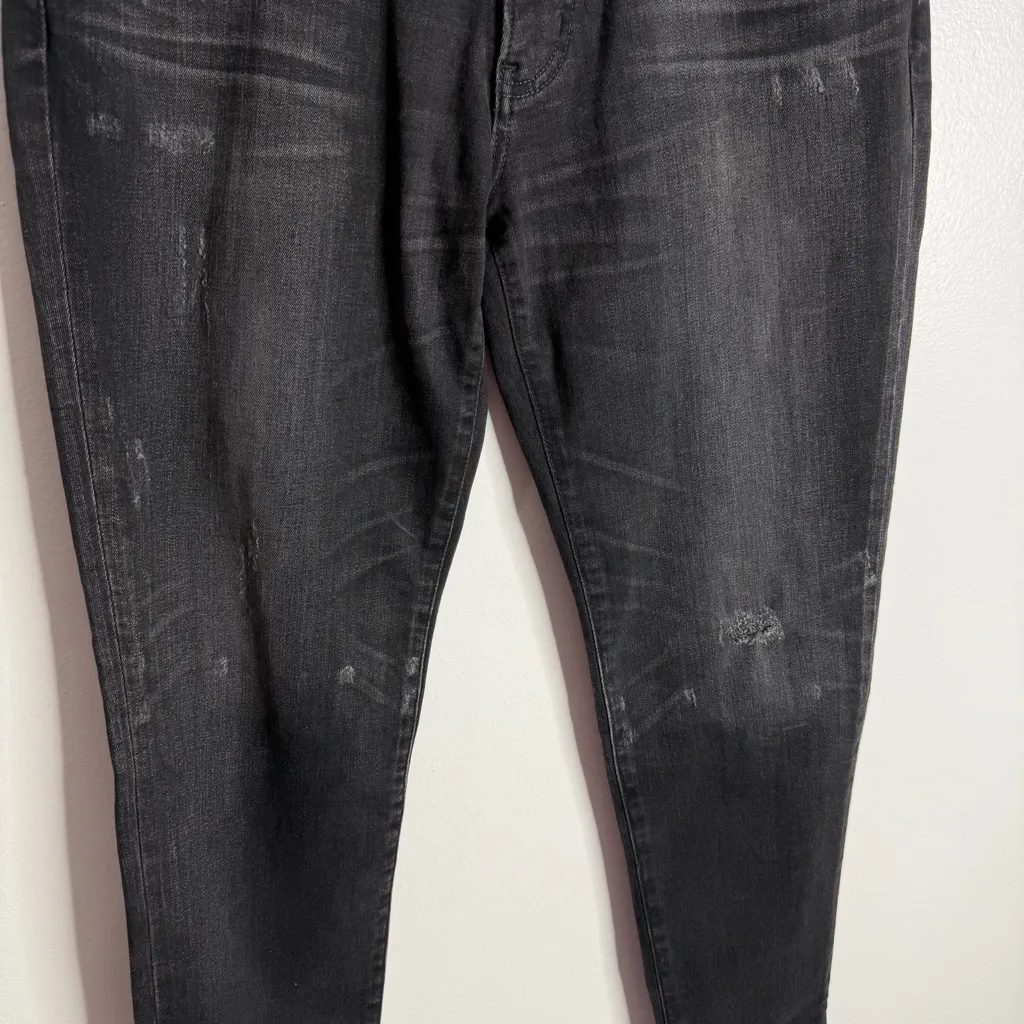 Moussy Vintage Women’s Velma Black Distressed Jeans Size 30 Designer Stretch - Image 10