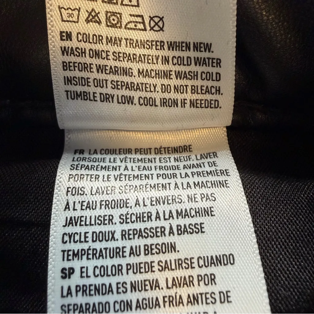 American Eagle Super High Waisted Vegan Leather Ankle Straight Jeans Black 12 - Image 12