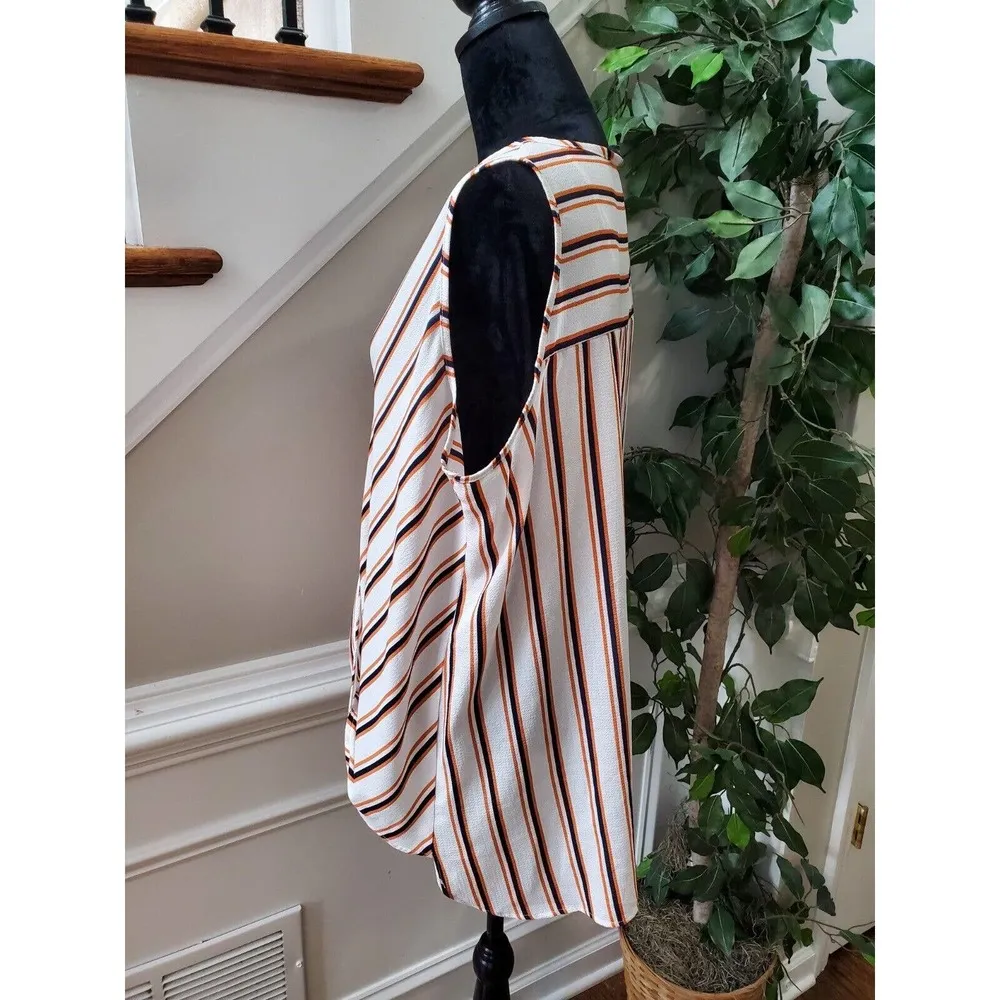 Sweet Rain Women's White Polyester V-Neck Sleeveless Pullover Top Blouse Size 2X - Image 5