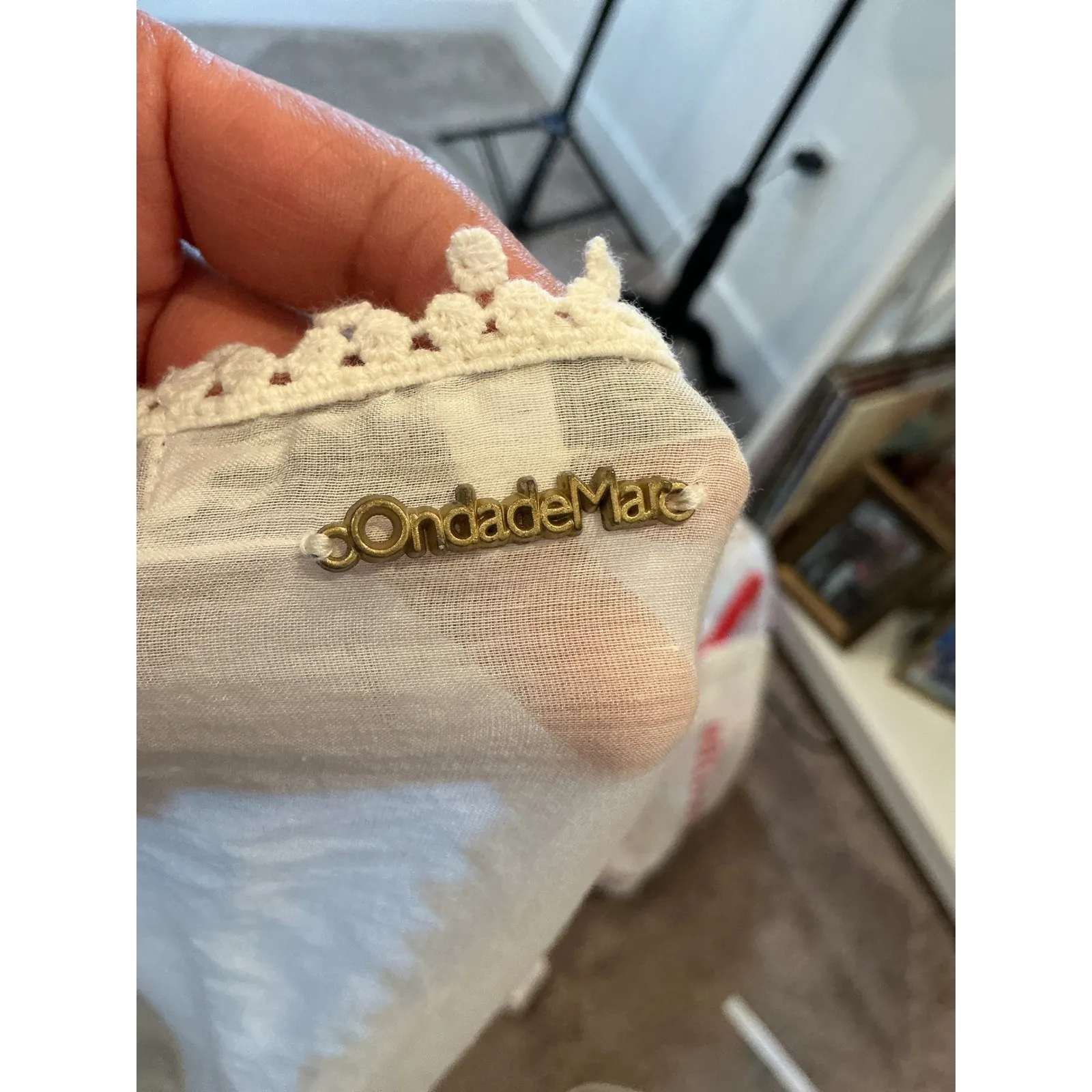 OndadeMar White Embroidered Crochet Lace Kimono Cover Up Tunic M Size M - Image 7