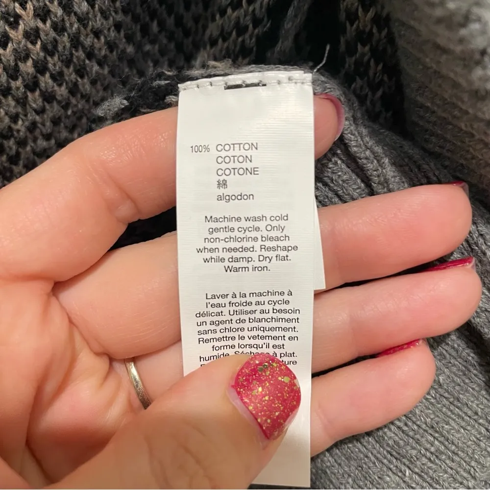 Gap Leopard Print Open Cardigan Sweater Grey Women’s Size Medium New Black - Image 8