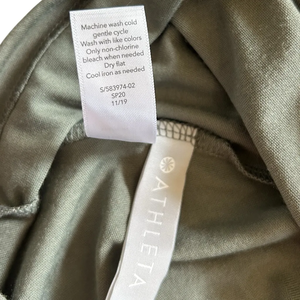 Athleta Waterfall Top Olive Lightweight Long Sleeve Twist Open Back NWT Size S - Image 7