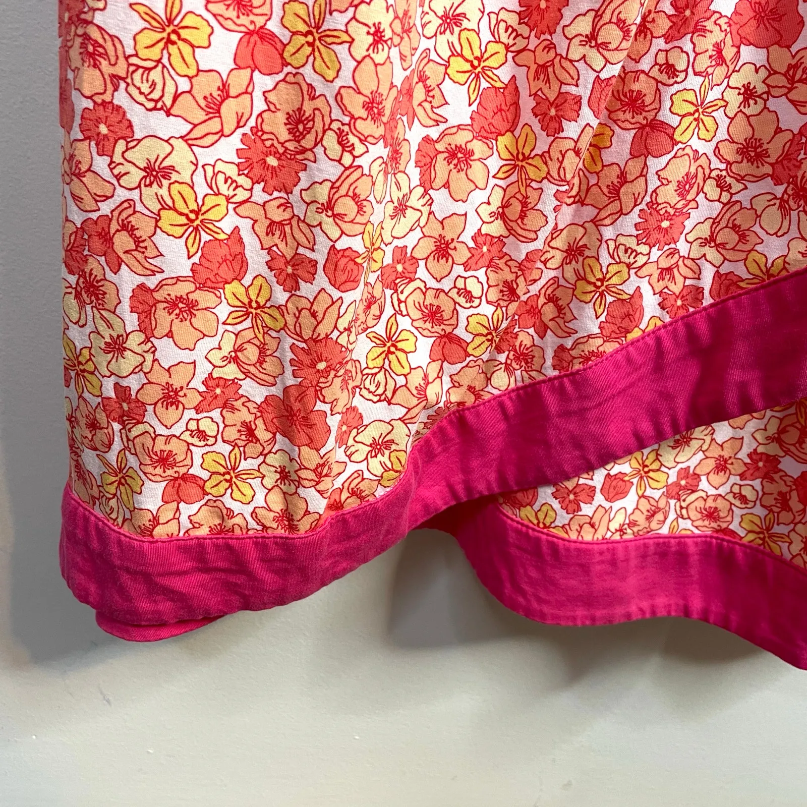 Lands End Surplice V Neck Sleeveless Floral Maxi Wrap Dress Pink Womens XL 18 - Image 8