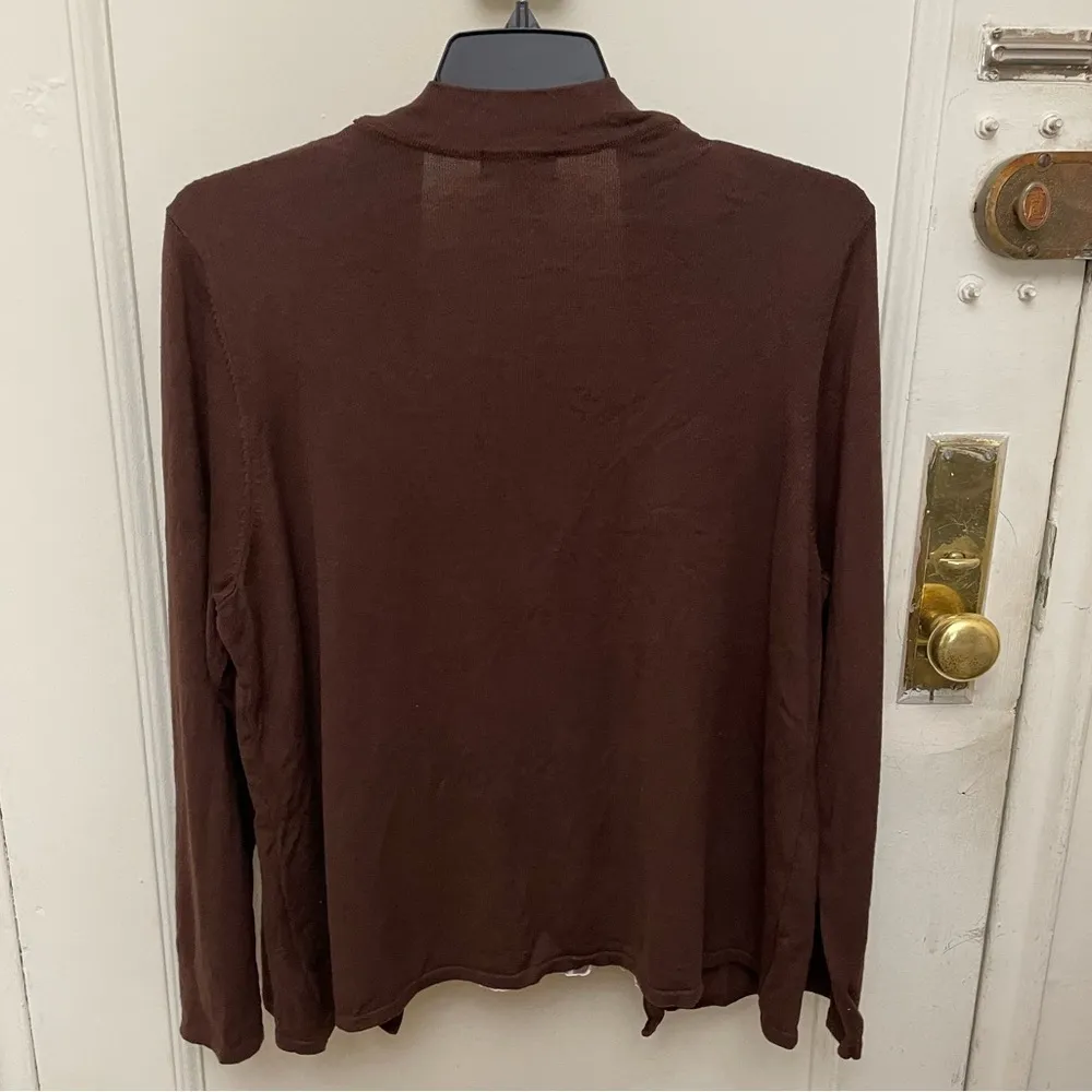 Elementz Brown Animal Print Cardigan Sweater Size 2X - Image 2