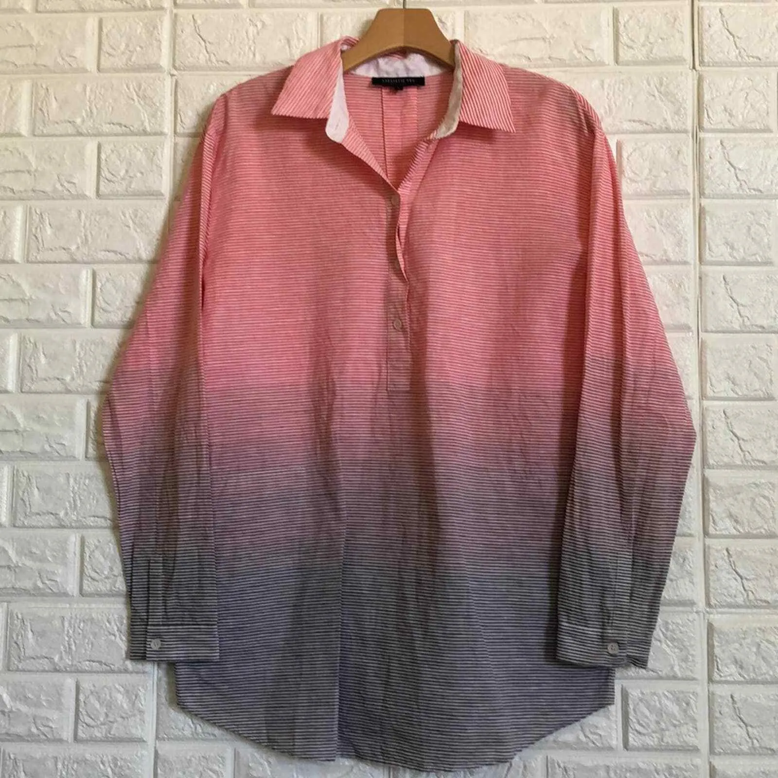 Lafayette 148 ombré‎ striped linen cotton pockets Women’s Size S Small - Image 2