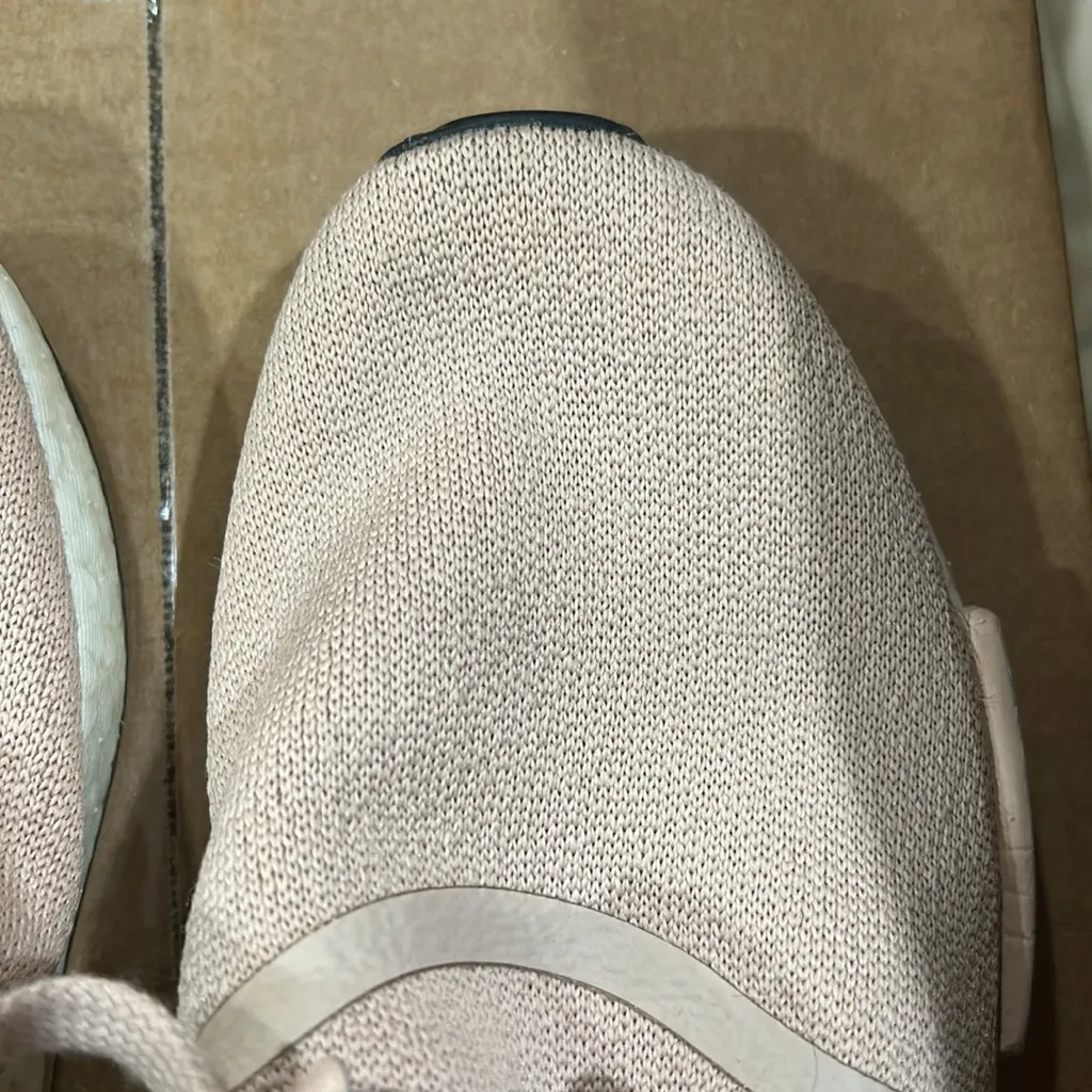 Adidas Pink Sneakers with White Stripes and Adidas drawstring dust bag - Image 5