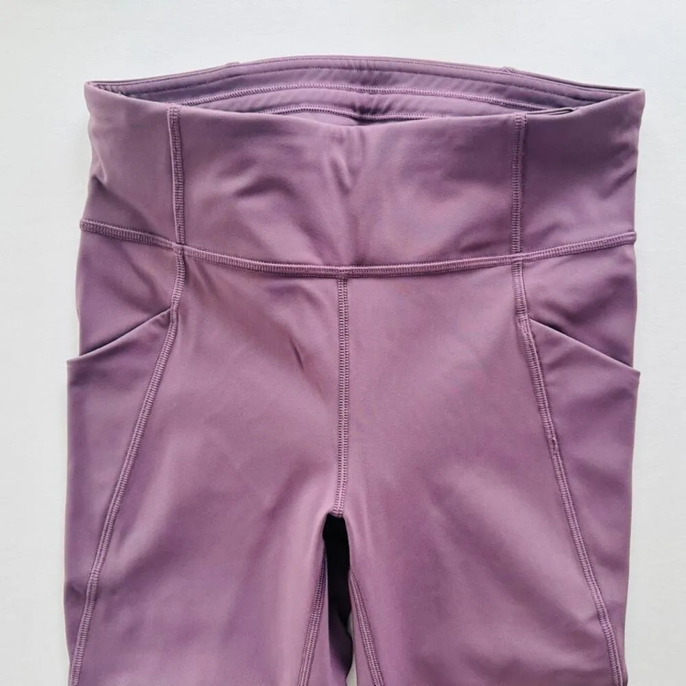 Lululemon Time To Sweat Crop Size 6 23" Smoked Mulberry Purple High Rise - Image 4