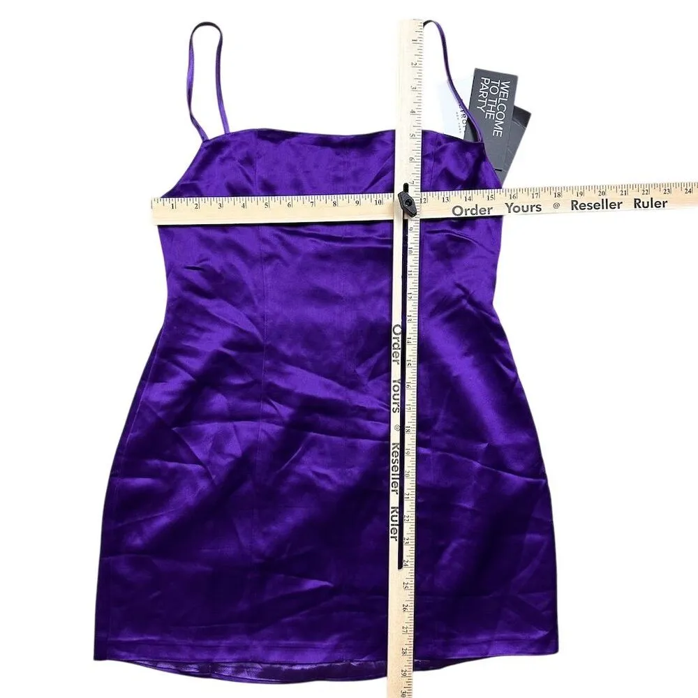 NWT Retrofete Janessa Dress Women's L Royal Purple Sleeveless Party Mini Bodycon Size L - Image 6