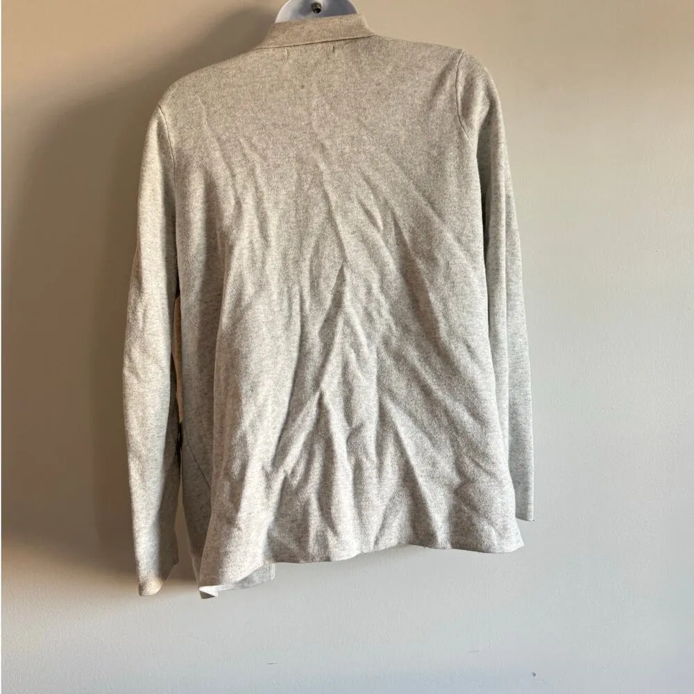 OST Women’s Open Front KnitCardigan XS Gray Cotton Soft Minimalist Lounge Jacket - Image 2