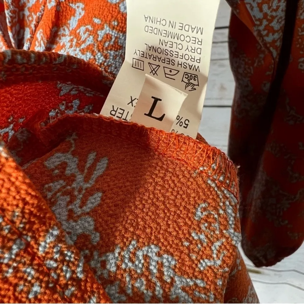 🎈Burnt orange/Grey Shorts Romper Amazon Size L Orange Size L - Image 10