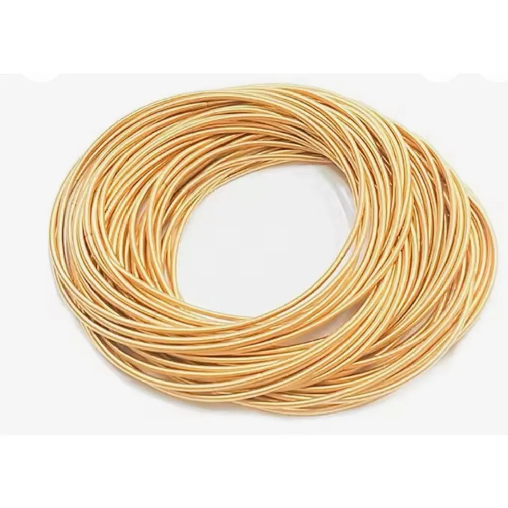 Boutique NEW Guitar String Bangles‎ Set Stacking Bracelets Gold Plated Stretchy Metal - Image 13