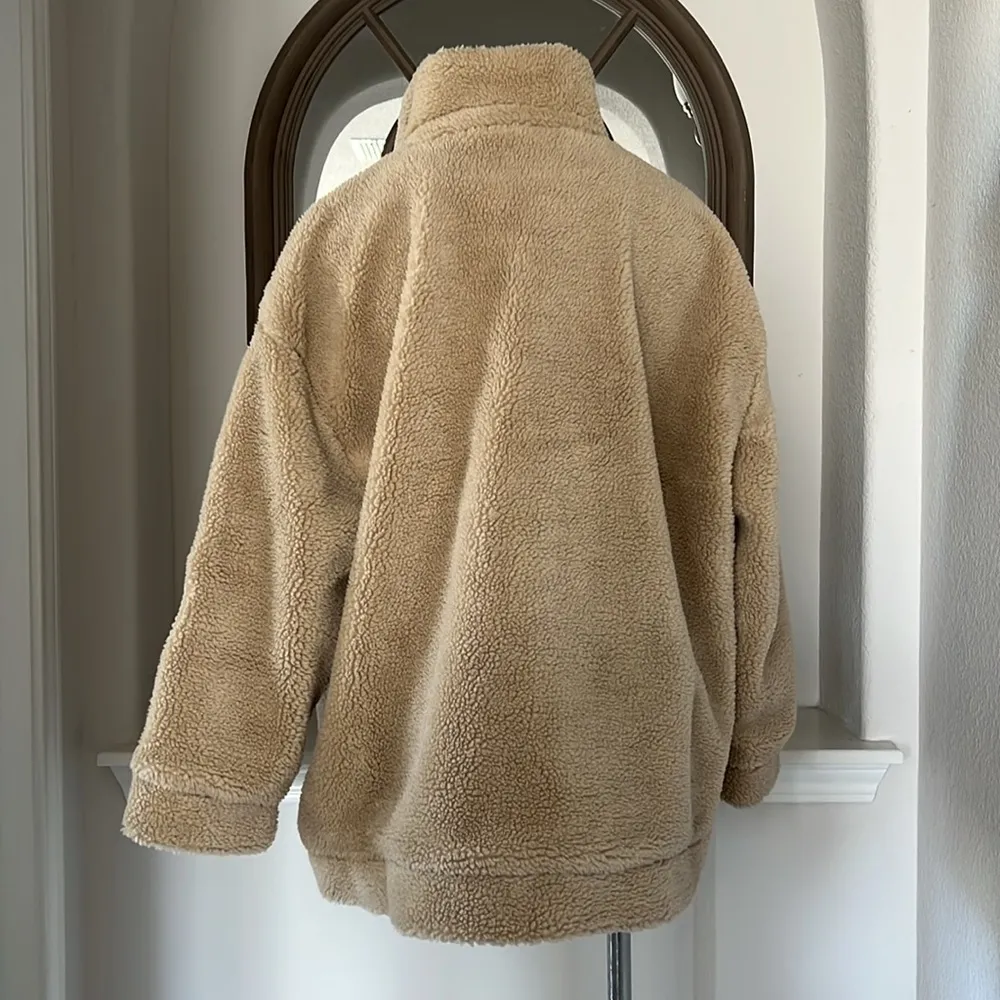 ASOS Wednesday's Girl Curve Teddy Coat in Beige, Size UK 22, US 18 NEW w/Tag - Image 4