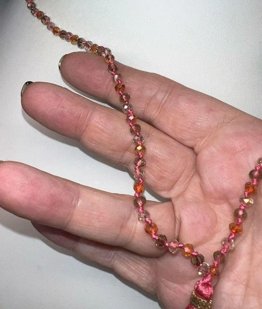 Boho Faceted Beaded Tassel Necklace - Image 6