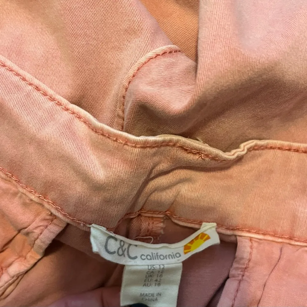 C&C California Shorts Coral Womens Size 12 Chino Khaki Stretch Beach Resort - Image 10