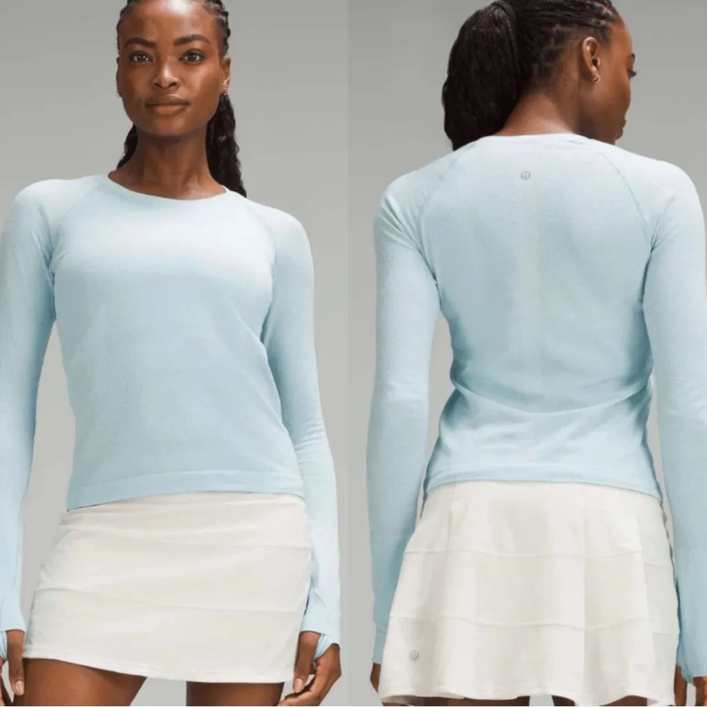 Lululemon Swiftly Tech Long Sleeve Shirt 2.0 *Race Length Powder Blue Size 14 - Image 2
