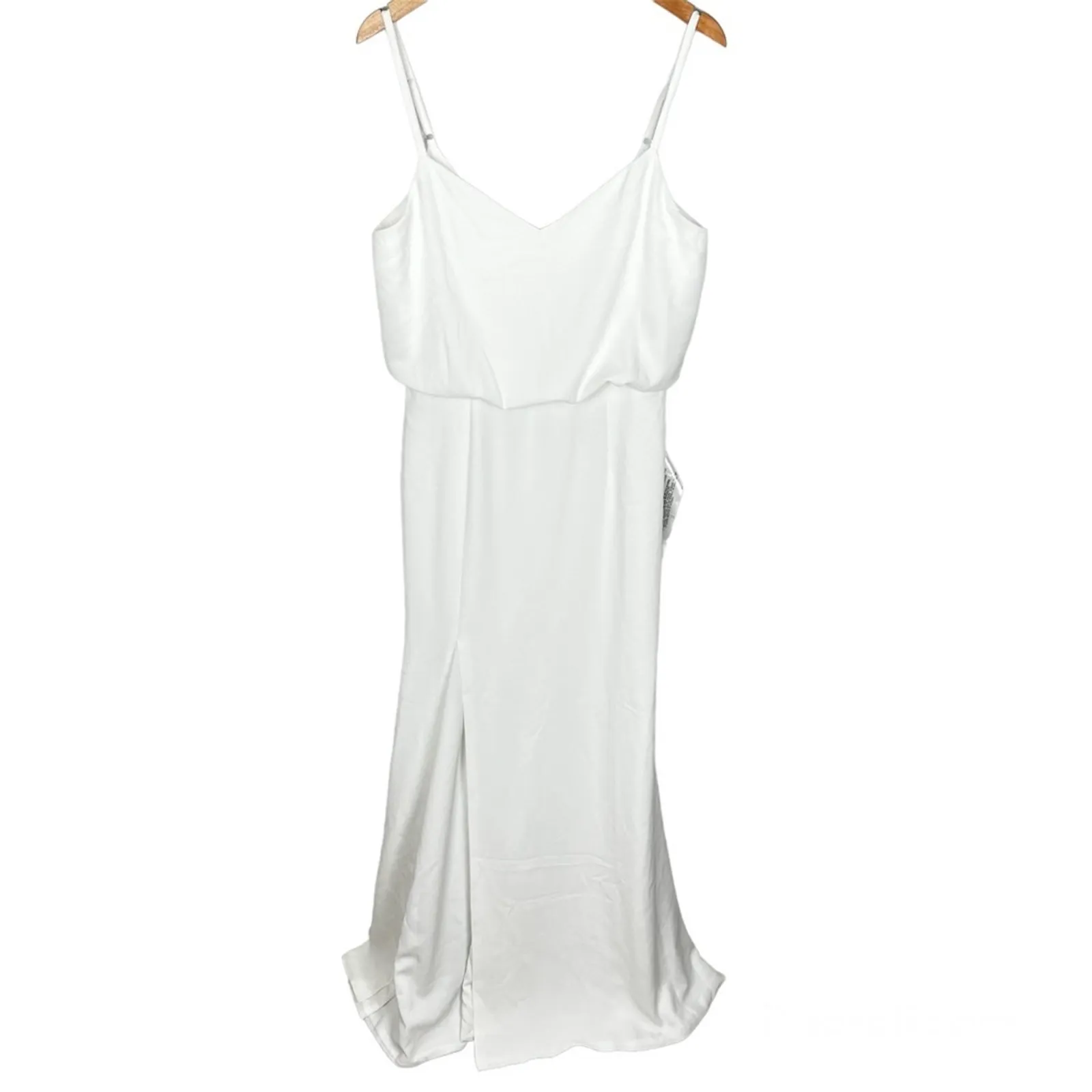 NWT Dress The Population Gracelyn Formal Thigh Slit Gown Off White Size Large - Image 5