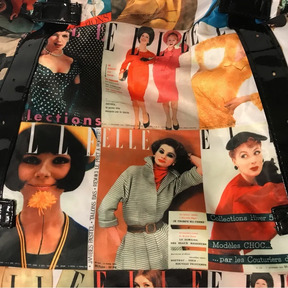 Vintage ELLE magazine cover tote fabric bag shoulder bag - Image 7