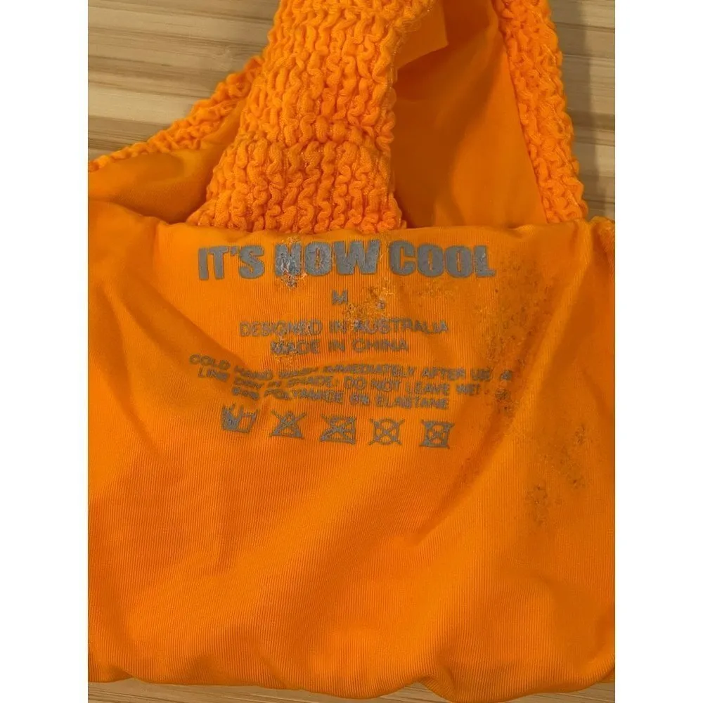 It's Now Cool The String Side Pant Bikini Bottom Crinkle Tangerine Womens Size M Orange Size M - Image 10