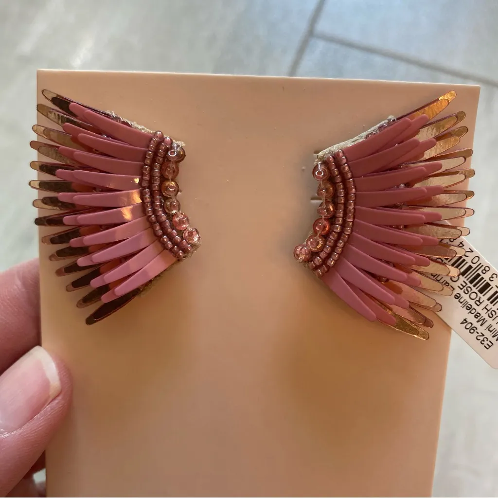 NWT Mignonne Gavigan Blush Pink and Rose Gold Mini Madeleine Pierced Earrings - Image 11