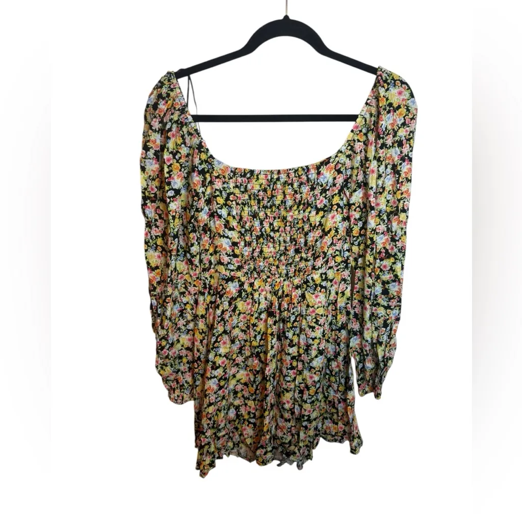 Nwt Elodie Ditsy Floral Puff Sleeve Smocked Mini Dress - Image 3